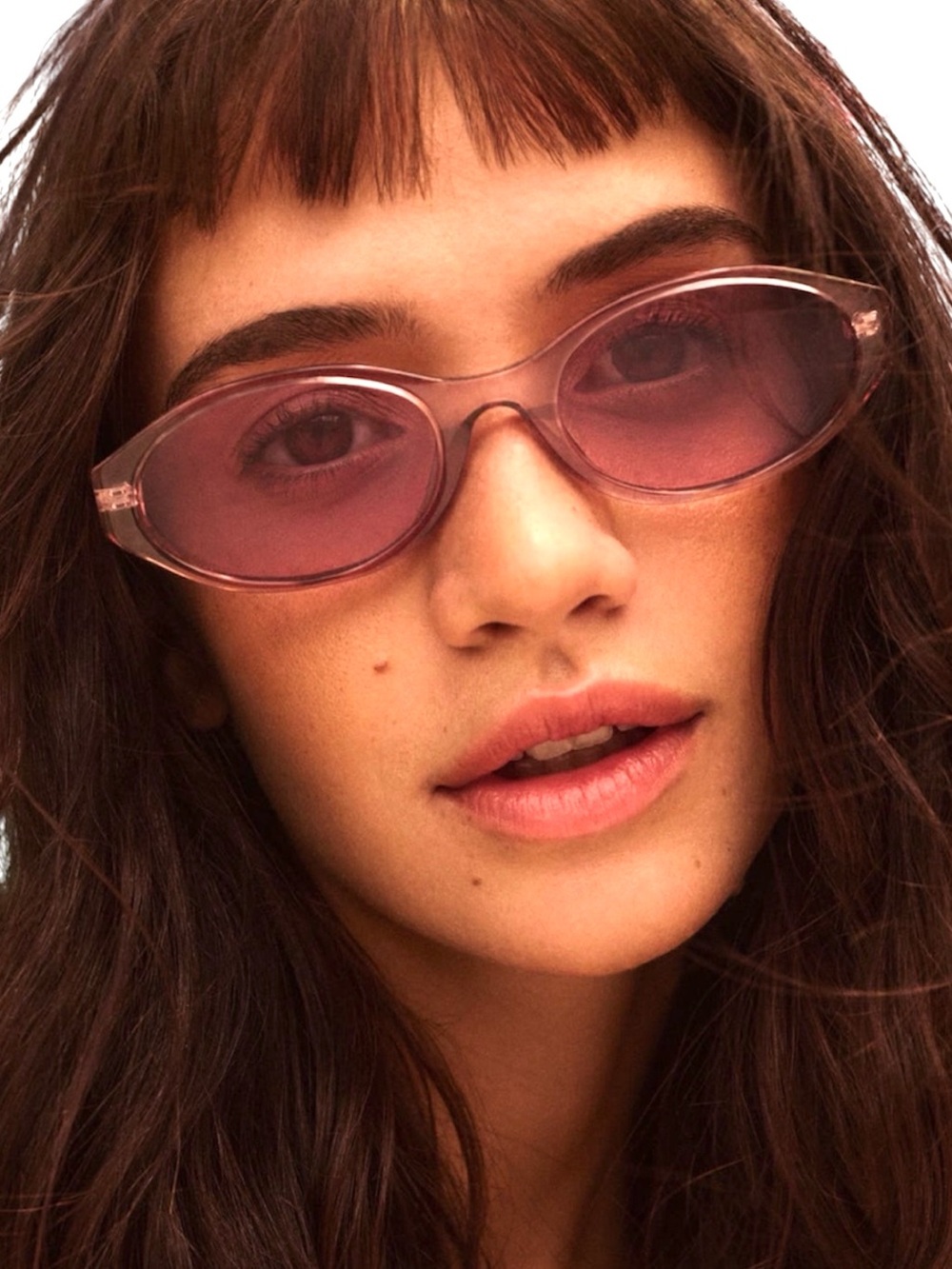 QUAY Aura Points Sunglasses Doe Frame Peony Lens 55mm Oval NWT